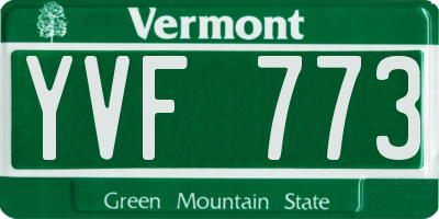 VT license plate YVF773