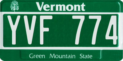 VT license plate YVF774