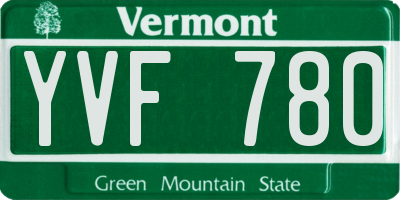VT license plate YVF780