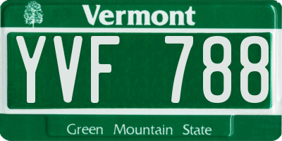 VT license plate YVF788