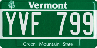 VT license plate YVF799