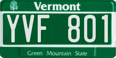 VT license plate YVF801
