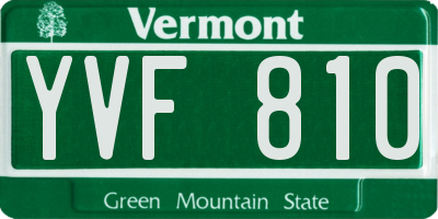 VT license plate YVF810