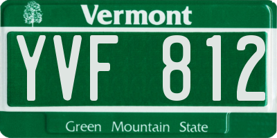VT license plate YVF812