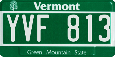 VT license plate YVF813