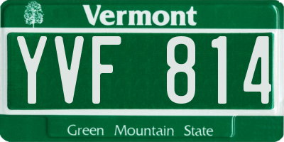 VT license plate YVF814