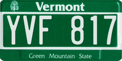 VT license plate YVF817