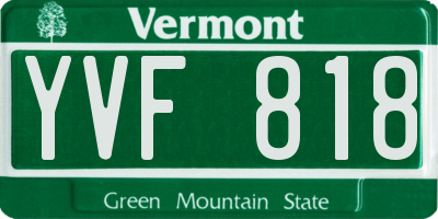 VT license plate YVF818