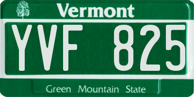 VT license plate YVF825
