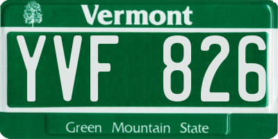 VT license plate YVF826