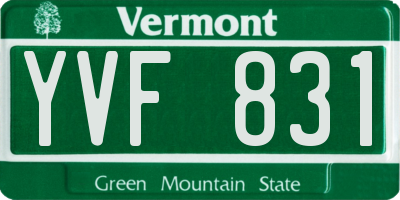 VT license plate YVF831