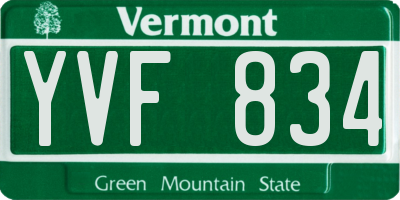 VT license plate YVF834
