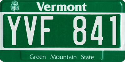 VT license plate YVF841