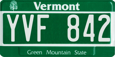 VT license plate YVF842