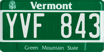 VT license plate YVF843