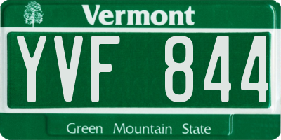 VT license plate YVF844