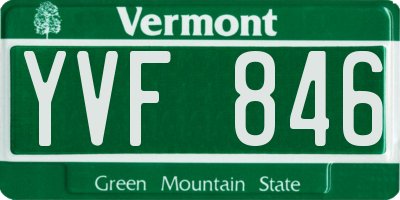 VT license plate YVF846