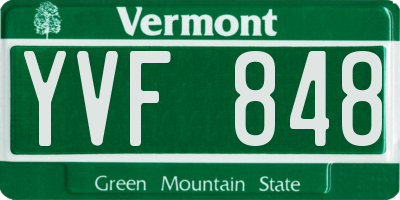 VT license plate YVF848
