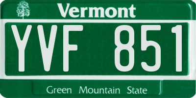 VT license plate YVF851