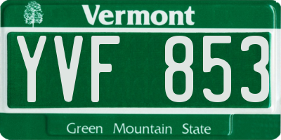 VT license plate YVF853
