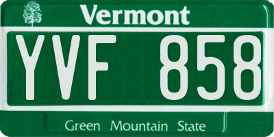 VT license plate YVF858