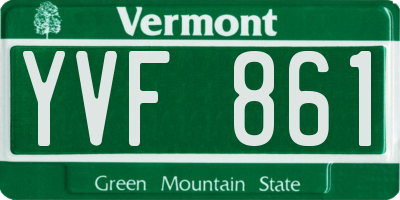 VT license plate YVF861