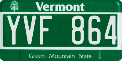 VT license plate YVF864