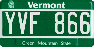 VT license plate YVF866
