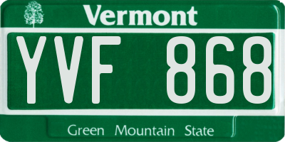VT license plate YVF868