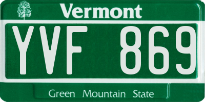 VT license plate YVF869