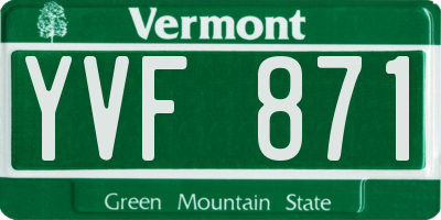 VT license plate YVF871
