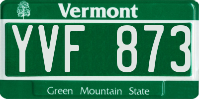 VT license plate YVF873