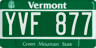 VT license plate YVF877