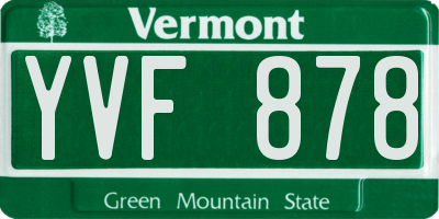 VT license plate YVF878