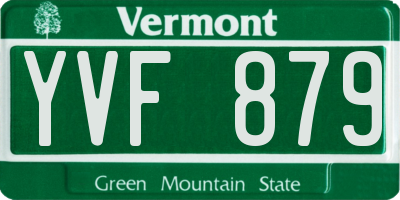 VT license plate YVF879