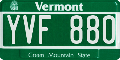 VT license plate YVF880
