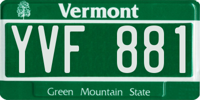 VT license plate YVF881