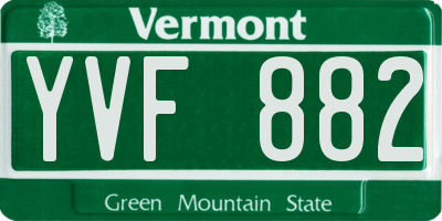 VT license plate YVF882