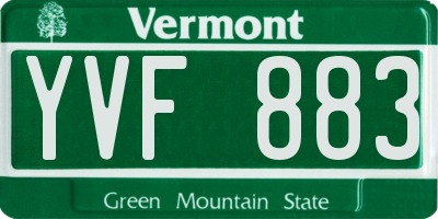 VT license plate YVF883