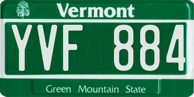 VT license plate YVF884