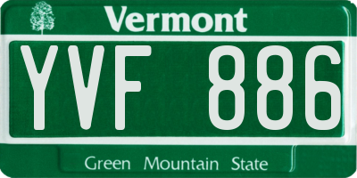 VT license plate YVF886