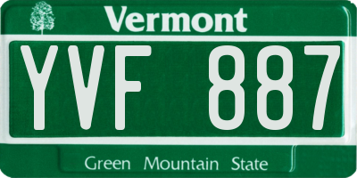 VT license plate YVF887