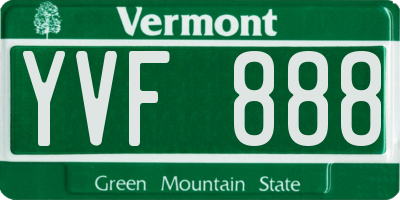 VT license plate YVF888