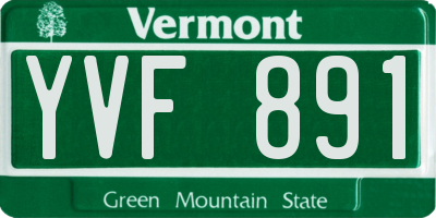 VT license plate YVF891