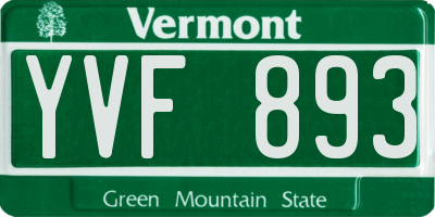 VT license plate YVF893