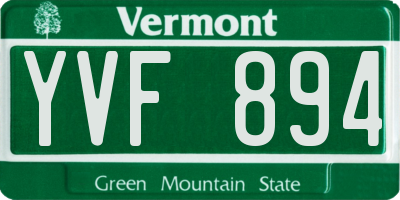 VT license plate YVF894