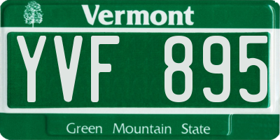 VT license plate YVF895