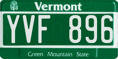 VT license plate YVF896