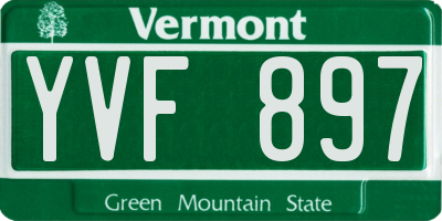 VT license plate YVF897