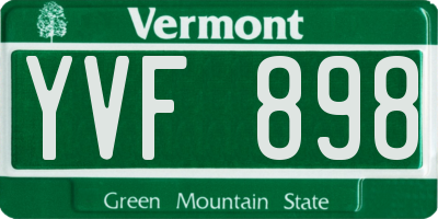 VT license plate YVF898